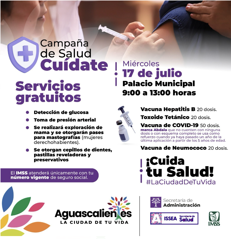 Este 17 de Julio te esperamos en Palacio Municipal de las 9:00 a las 13:00 horas